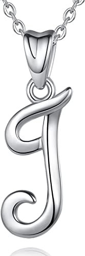 EUDORA Harmony Ball Kette mit Buchstaben J für Damen Sterling Silber 925, Halskette mit Anfang Buchstaben J Kette mit Namen Alphabet Initialen Anhänger Schmuck Geschenk für Frauen Mama Freundin, 45CM