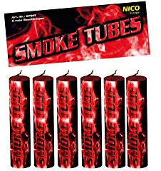 Nico 6X Smoke Tube Rauchfackeln Rauchbomben Rauchgenerator Raucherzeuger Rauchtopf (rot)
