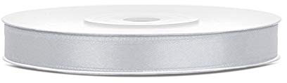 DaLoKu Satinband 6/12/25/38/50/100mm x 25m Geschenkband Schleifenband, Größe: 6mm x 25m, Farbe: Silber
