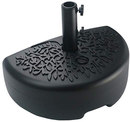 Sunnyglade 40 lb Half Moon Shaped Water Filled Umbrella Base Patio Umbrella Stand (Black)