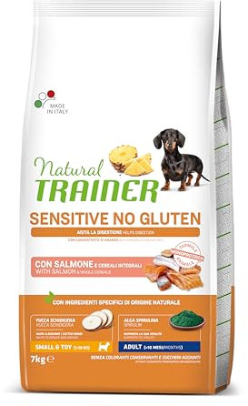 Natural Trainer Sensitive No Gluten Cibo per Cani Adulti con Salmone, 7kg