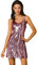 Allegra K Damen Paillettenkleid Ärmellos V-Ausschnitt Party Spaghetti Trägerkleid Glitzer Metallic Minikleid Hell-Pink S