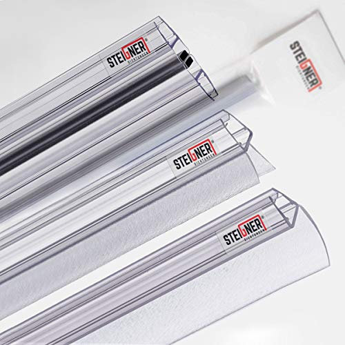 STEIGNER Joints d'étanchéité de douche pour des portes en verre droites de 3,5-5 mm: 100cm droites UK13 + Set 3