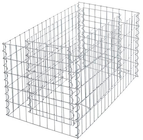 ESTEXO Bac surélevé Gabione Gabione en métal galvanisé Panier en acier galvanisé Panier en acier gabione 450x50x50 cm