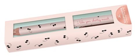 Grafik-Werkstatt Kugelschreiber mit Drehmechanik | schwarze Mine auswechselbar| I like you cherry much, 1 Stück (1er Pack)