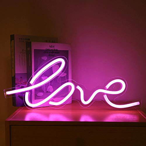 Love Schriftzug Neonlicht LED Schild USB Beleuchtung Leuchtreklame Reklame Licht Kunst Neonlichter Bar Party Wand Dekoration Weihnachten Geburtstag Wohnzimmer Kindergeschenk dekorative Wandbeleuchtung