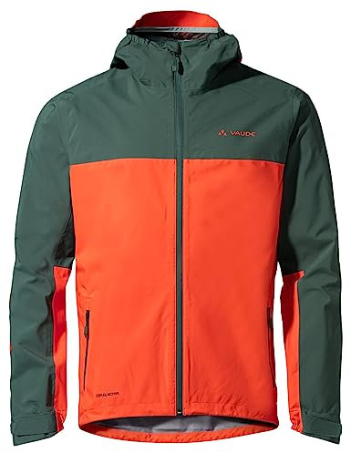 VAUDE Moab Regenjacke für Herren – Wasserdicht, dampfdurchlässig, winddicht, Fahrradjacke mit 2,5 Lagen, Windbreaker für Herren mit Unterarmventilation – MTB, Wandern – dusty forest, Größe: S