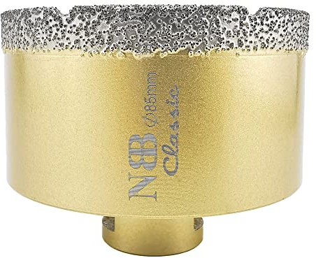 NBB forets diamant brasé avec M14, type d'or classique, pour le forage à sec ou humide de manière professionnelle sur porcelaine, céramique, carrelage, granit, marbre,pour meuleuse d'angle (1, 85mm)
