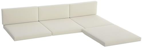 Outsunny Outdoor Cushion Pad Set for Rattan Furniture, 7 Piece Garden Furniture Cushions, Patio Conversation Set Cushions, Lightweight and Durable, Cream