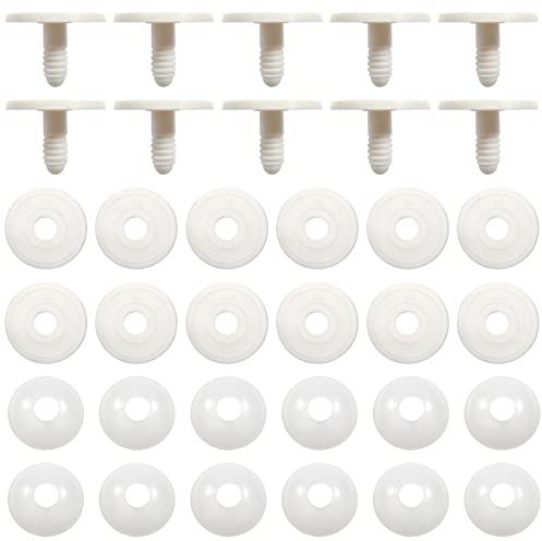 TOAOB 20 Sätze Puppen Gelenke Teddygelenke Weiß Kunststoff Puppengelenke Tiergelenke 45mm Gelenkscheiben DIY Puppe Herstellung Zubehör für Marionette Häkeltiere Bastelbedarf