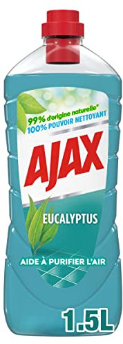 AJAX - Nettoyant Ménager Sol & Multi Surfaces Ajax Eucalyptus - Sans Rinçage - Formule Ecoresponsable - 1,5 L