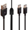 Câble de charge double USB C Y - Câble USB vers double jack de type C - Câble de synchronisation de données pour téléphones portables/Huawei/Samsung Galaxy/Pixel/LG/tablettes