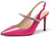 Elashe Femme Escarpins Talon Aiguille Slingback Mary Jane Sandales Rose Rouge EU38