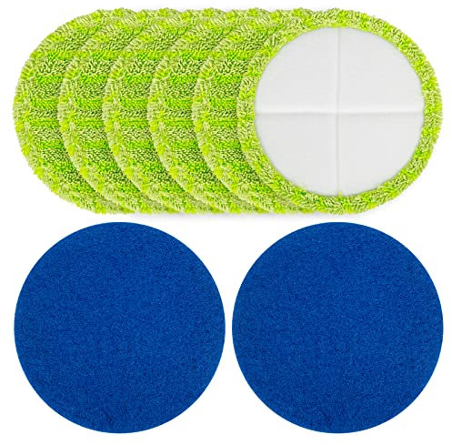 Mopp Ersatz Reinigungs Pads, 16cm Mikrofaser Pads Geeignet Floating Mop Ersatz-Pads, Ersatz Wasch Lappen mit Polier-Pad für Hurricane Floating Mop
