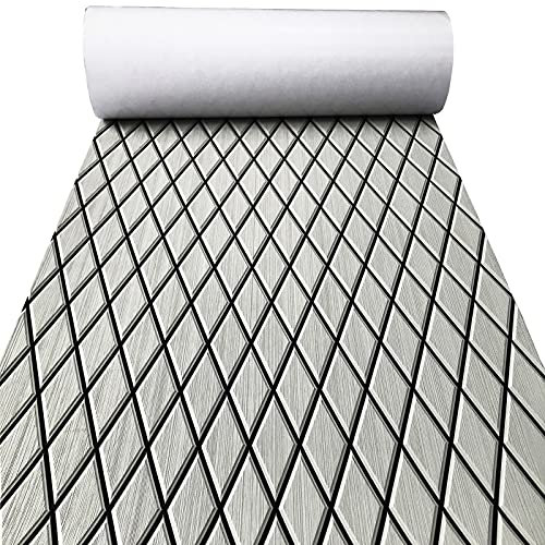 KXKZREN EVA Foam Boat Flooring Decking Sheet 6mm Thick 74.8x27.6 Diamond Anti-slip Marine Flooring Mat Self Adhesive Deck Floor for Bass Boat Yacht Motorboat RV Cooler Tops