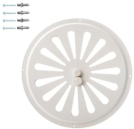 DEMLOU Rejilla Ventilación Redonda Regulable Ø 175 mm Galvanizada Blanca. | Rejilla regulable blanca Ø 175 mm de acero galvanizado, con pintura en polvo RAL 9016 horneada a 200 °C, para pared o puerta.