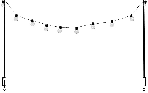 Esschert Design Table Clamp with Solar Lights Clamp Frame Decorative Metal Black