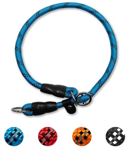 Hundehalsband mit Zugstopper, Dressurhalsung, Nylon Retrieverhalsband Reflektierend Verstellbare Hunde Halsband für kleine und mittelgroße Hunde Training, Breite 1.0 cm, Max Halsumfang 50 cm