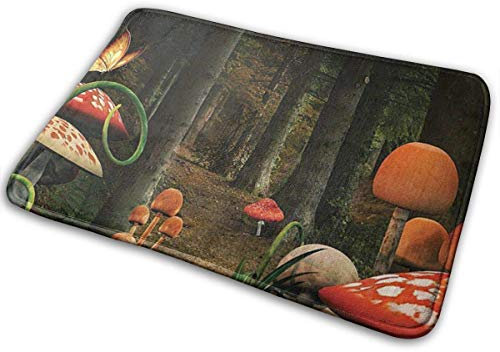 Fußmatte, Pilze im tiefen dunklen Wald, personalisierbar, 40 x 60 cm