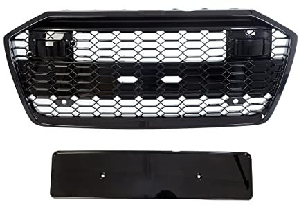 Wabengrill Kühlergrill Schwarz glanz komplett Gitter kompatibel für Audi A6 F2 C8 ab 2019 nicht RS6 DM Autoteile 4246