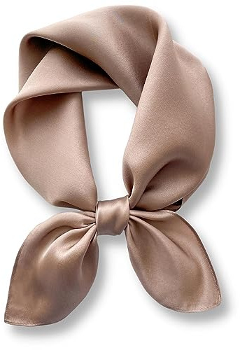 PoeticEHome Seidentuch für Damen aus 100% Maulbeerseide, 66 x 66 cm | Einfarbiges quadratisches Halstuch; als Seidenschal, Nickituch, Haar- oder Kopftuch tragbar; mit Geschenkbox