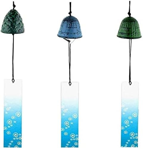 3 scacciapensieri in metallo, stile furin giapponese, orologio antico in ferro battuto, campanello a vento per giardino, patio, balcone