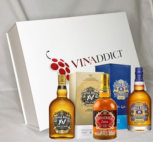 Coffret Vinaddict - Découverte whiskys Chivas - 13 ans, Chivas XV et Chivas 18 ans. 3 x 70 cl.