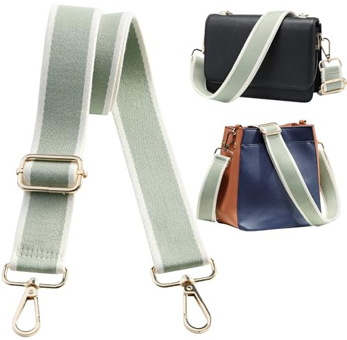 Navaris Handtaschengurt 75-138cm - Tragegurt für Handtasche - Taschengurt zum Wechseln - Taschenriemen - Handtaschen Gurt Trageriemen - Schultergurt für Taschen in Mint Streifen