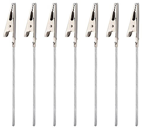 Lot de 50 Pinces Crocodiles en Fil Métallique, Pince Crocodile à Longue Queue, Support de Pince Photo, Ensemble de Pinces Alligator en Métal pour L'artisanat, Porte-cartes de