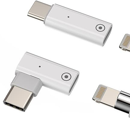 Adattatore da Lightning femmina a USB C maschio (confezione da 2) per Apple Pencil di prima generazione, compatibile con iPad Type C, Dongle Ipencil, accessori per caricabatterie, adattatore di