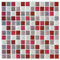 3D Mosaik Fliesenaufkleber, 2 stück Selbstklebende Fliesenaufkleber Bad Fliesen, Selbstklebend Fliesendekor Wand Rot Fliesen Aufkleber,23.6X23.6cm