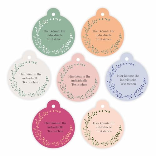 Etiketten Geschenkanhänger - Taufe Geburt Kommunion Konfirmation Hochzeit -Anhängeetiketten für Tischdeko, Tüten, Danksagungen - Etiketten für die Kennzeichnung von Produkten - 50er SET (Style 1)