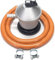 UBOON Kit Quemador Paellero de Gas Butano 25cm + Paellera 30cm + Regulador de Gas, Manguera, Soporte con Patas Reforzadas y Regalo Juego de 3 Esponjas Anti-Arañazos (REGULADOR+MANGUERA)