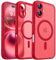CANSHN Magnetic for iPhone 16 Case, Upgraded [Full Camera Protection] [Compatible with Magsafe] [Translucent Matte] Shockproof Protective Phone Case for iPhone 16 6.1 - Red