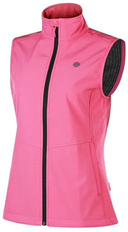 KUTOOK Gilet Sport Femme Running Velo Veste Softshell sans Manche Coupe Vent Hiver Chaud Course a Pied Polaire Cyclisme VTT Impermeable Rose M