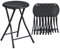 ZZINOKE Klapphocker 8er-Set,Mit Griffen,Tragbarer Klapphocker,30×30×46cm,Kein Zusammenbau Erforderlich,Geeignet Für Küche, Badezimmer, Balkon, Garten Und Outdoor, Schwarz