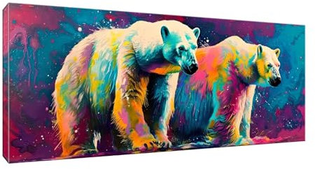 5D Diamond Painting Groß XXL Diamant Painting Bilder Eisbär Diamond Art Erwachsene Full Drill DIY Diamant Kunst Malerei Stickerei Set Kreuzstich Bilder Home Wand Dekor Geschenk 60x150cm G-41
