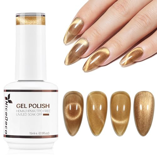 Nicedeco Cat Eye Gel Nail Polish, 15ML UV/LED Soak-Off Gel Polish Nail Art Manicure Pedicure, Salon & Home Use - Long Lasting & Easy to Apply 296