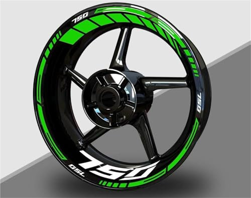 SQNYDH Adesivi per Cerchi Moto Decalcomania per Cerchi per Kawasaki Z750 Z 750 17 Pollici Strisce Riflettenti per Cerchi Adesivi
