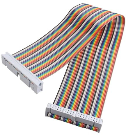 ZDE 40-poliges GPIO Regenbogen Flachbandkabel Computerzubehör 30cm Kompatibel mit Raspberry Pi 5 4B 3 2 Model B B+ (Männlich zu Weiblich)