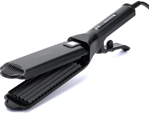 Hair Crimper for Women, Professional Hair Curler, Ceramic Crimper Wave Curling with 4 Adjustable Temperatures, Iron Wand Wet & Dry Styling Tool for Fluffy, Corn, Perm, Waves, Straight Hairstyle