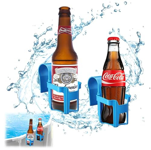 Pool Getränkehalter 2 Stück, Kunststoff Getränkehalter Poolrand, Poolside Getränkehalter, Poolside Dosenhalter, Pool Becherhalter, Poolside Drink Hanging Cup Holder Passt für die meisten Pools