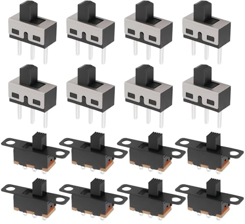 80x Interruptores Desliz. Vertical SS12D10/SS12F15 SPDT 3P 2Pos. Botón Alto Mont. Panel Micro Palanca Enclav. para Audio