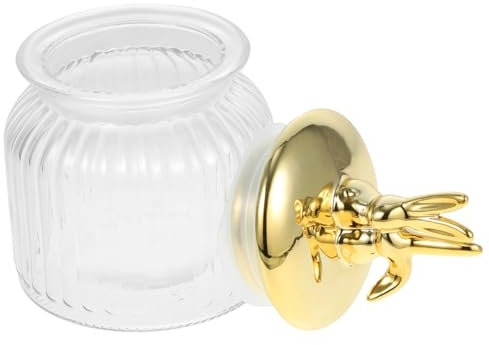 Mikinona Glas Vorratsbehälter Mit Hasenohr-deckel Dekorativer Und Luftdichter Aufbewahrungsglas Für Tee Süßigkeiten Snacks Für Küchenorganisation