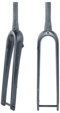 Gravel Rigido Forcella Bici 700C 28,6 Mm 1-1/8 Tubo Dritto/conico Senza Filettatura Forcella Rigida Fibra Di Carbonio Completa Forcella for Bici Da Corsa Freno A Disco Perno Passante 12x100 Mm(Glossy