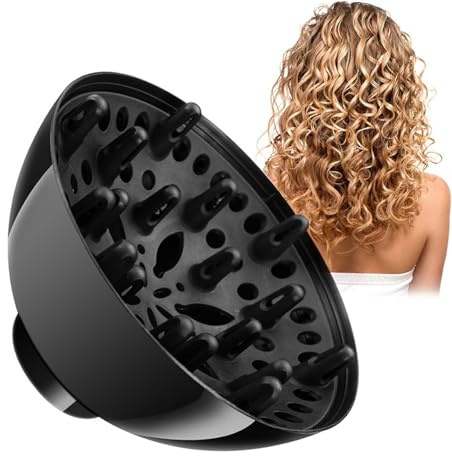 Diffuser Föhn, Universal Haar Diffusor Anpassungsfähig für Trockner mit Düse,Diffusor Aufsatz Föhn, für lockiges oder welliges Haar Styling Maximales Volumen ohne Frizz (1PCS)