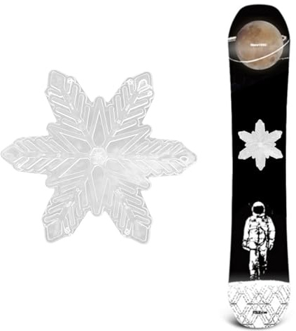 Cuscinetti Antiscivolo per Snowboard, Chiaro Fiocco di Neve Snowboard Stomp Pad, 3D Chiaro Snowflake Stomp Pads, Trasparente Placche Antiscivolo, Puntali Autoadesivi Pedana per Snowboard, 13 x 13cm