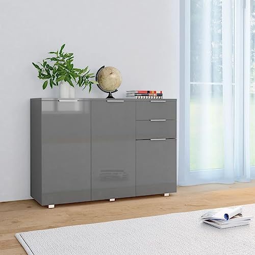 KTHLBRH Sideboard Hochglanz-Grau gartenschrank kleiderschrank for Schlafzimmer Innenraum 107x35x80,5 cm