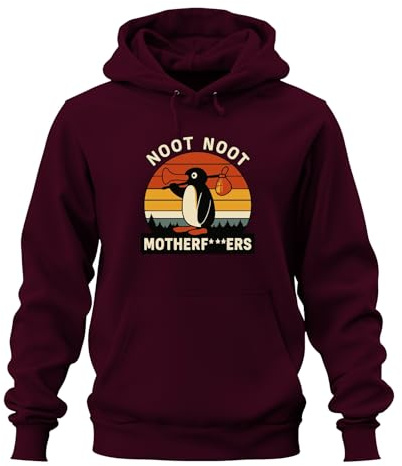 Printera Noot Noot Motherf***ers Retro Pinguin Sonnenuntergang Vintage Unisex Hoodie Kapuzenpullover