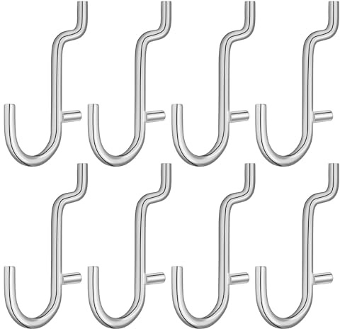 TOVINANNA Pegboard Hooks 20 Pack Stainless Steel Hooks for 40Mm Gap Peg Board Pegboard Accessories for Hanging Tools Keys Jewelry Garage Workshop Home Storage